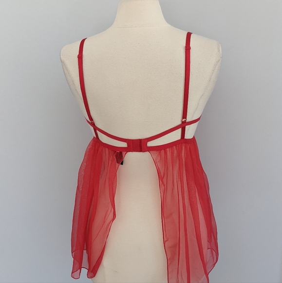 Victoria Secret Red Lace Babydoll Top Large - Picture 2 of 6